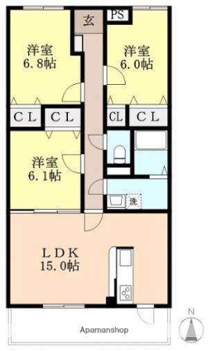 ブライム　トライアングル 103の間取り画像