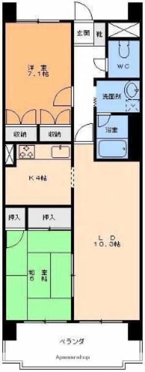 カントリーハウス椿I 402の間取り画像