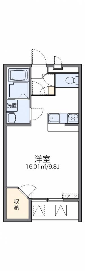 レオパレスドウージェーム 208の間取り画像