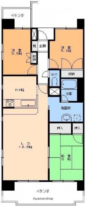 カントリーハウス椿I 303の間取り画像