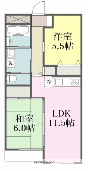 バリアフリー住宅ハッピー余戸 102の間取り画像