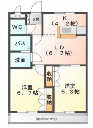 フォーティワン東垣生 203の間取り画像