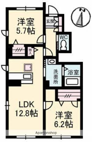 ブルンはなみずき 106の間取り画像