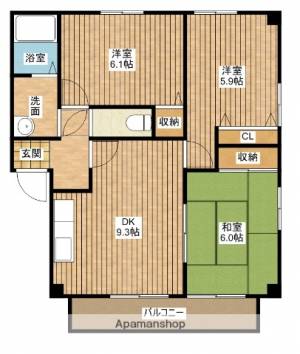 フォブール土居田　Ａ棟 A202の間取り画像