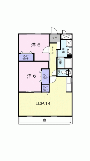 リーヴァ北石井 101の間取り画像