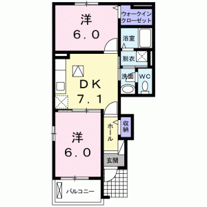 ジェルメ．Ｋ　II 101の間取り画像