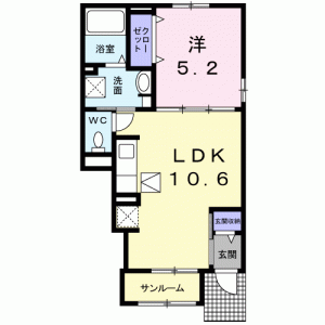 サニーピーク　Ｂ 102の間取り画像