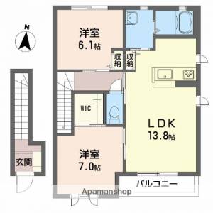 ボヌール針田 203の間取り画像