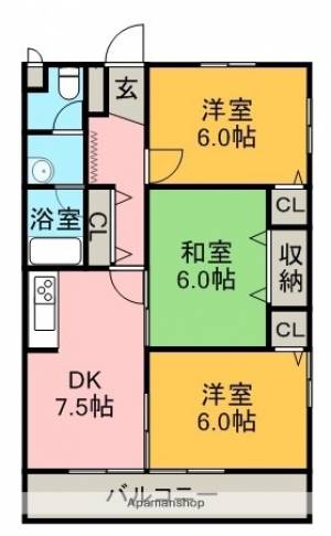 エースコート朝生田 302の間取り画像