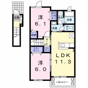 パークハイム椿　II 202の間取り画像