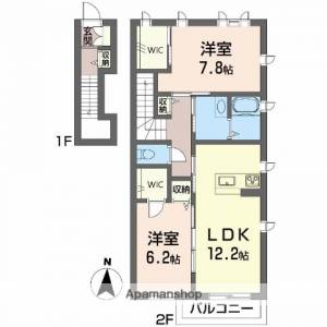 ヴォア　ベールII　Ａ棟 202の間取り画像