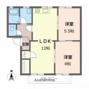 カルテット北斉院　Ｃ棟 201の間取り画像