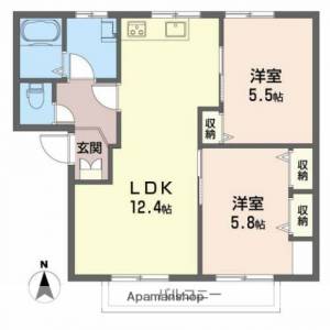 カルテット北斉院　Ａ棟 201の間取り画像