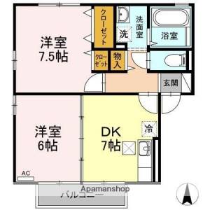 リビングタウン古川西　Ｃ棟 C101の間取り画像