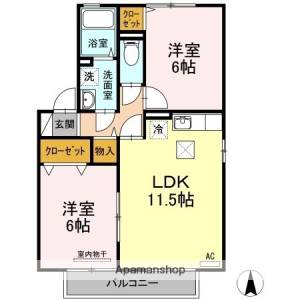 エントピア余戸II　Ａ棟 101の間取り画像