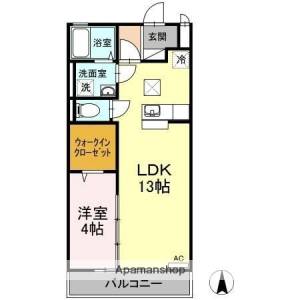 リビングタウン古川北壱番館　Ｂ棟 B103の間取り画像