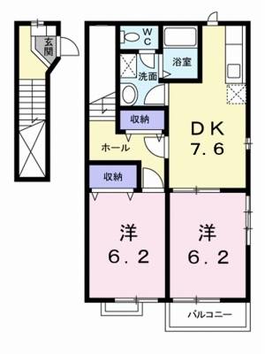 マーヴェラス竹原Ｂ 201の間取り画像