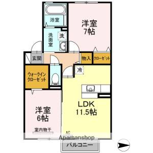 サンディーア　Ａ棟 A203の間取り画像