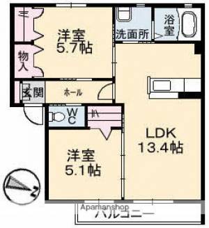 フェリーチェはなみずき 202の間取り画像