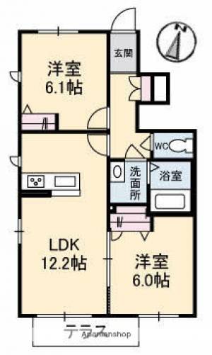 ルミエール竹原II 105の間取り画像