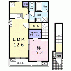 松山インター　ヴィラ　東石井 201の間取り画像