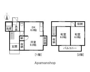 中川一戸建 南西の間取り画像