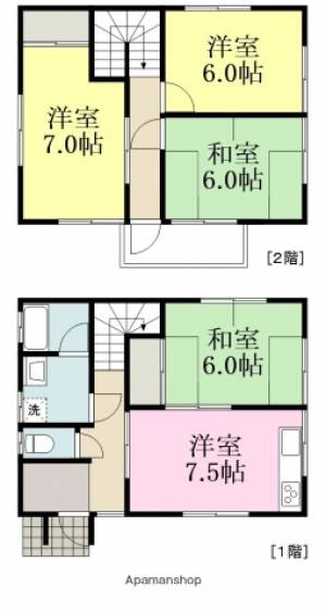 朝野一戸建　南東 1の間取り画像