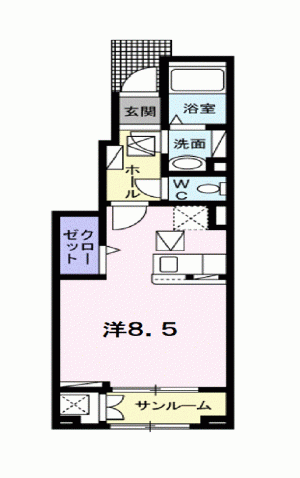 シャンド・フルール　Ｙ 102の間取り画像