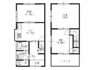 小笠原一戸建 西の間取り画像