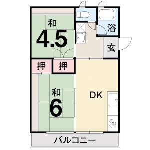 江戸マンション 401号室の間取り画像