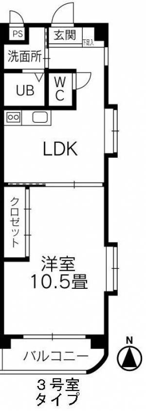  No15みのりコスモス 303号室の間取り画像