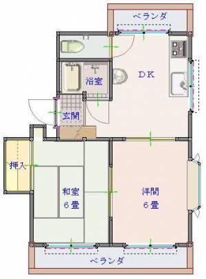  第1みのりハイツ福音寺 4階東の間取り画像