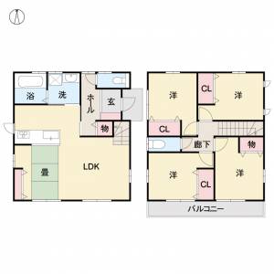 余戸西戸建借家 の間取り画像