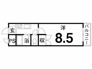 メゾンドファースト南久米 206の間取り画像