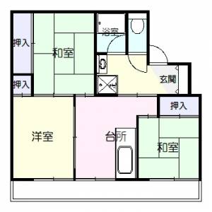 ビレッジハウス松山上野 207の間取り画像