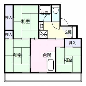 ビレッジハウス松山上野 208の間取り画像