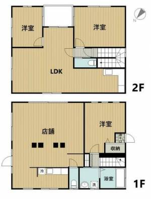 西条市小松町大頭　店舗住宅 の間取り画像