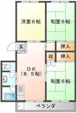 ベルコート七宝台 207の間取り画像