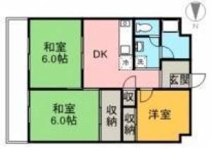 サンロイヤル欄振留 403の間取り画像