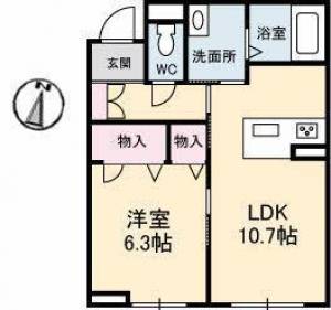 アルフラット河内町 102の間取り画像