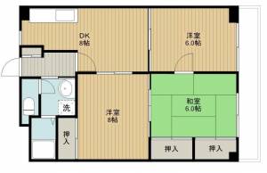 アサヒパレス宇高 506の間取り画像