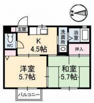 フローラル久保田 A202の間取り画像