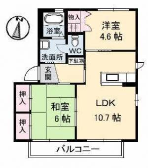 シャーメゾン江口 A棟 201の間取り画像