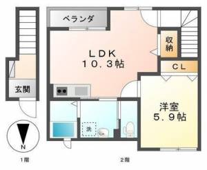 グリーンハイツ　フジタ 201の間取り画像