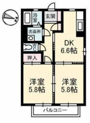 シャーメゾンMb.庄内 202の間取り画像