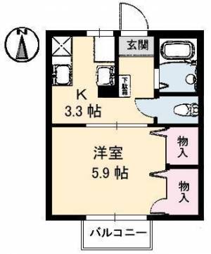 ディアス江口 A0101の間取り画像