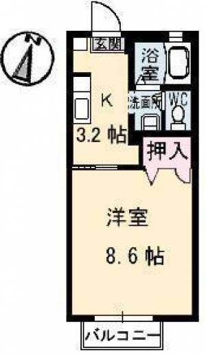 シャーメゾン八雲　Ａ棟 201の間取り画像