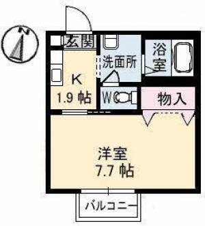 シャーメゾン泉宮 102の間取り画像