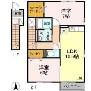 カンファート　A棟 201の間取り画像