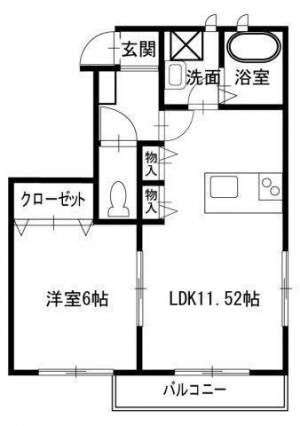 ベルリード一忠　Ⅱ棟 101の間取り画像